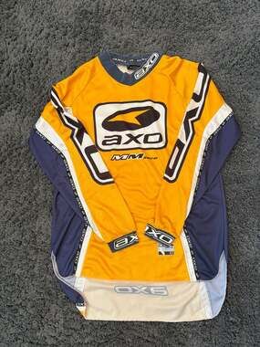 Vintage AXO MM Zero Motocross Racing Jersey Yellow/Navy